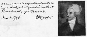 Handschrift en handtekening van William Cowper