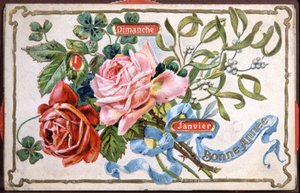Gelukkig Jaar Bloemen door Unbekannter Künstler