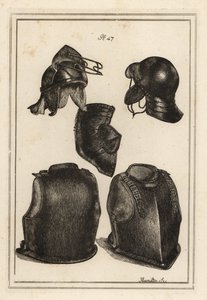 Helm, borstplaat en rugplaat gedragen door Roundhead-generaal Robert Greville, Lord Brooke, toen hij werd gedood in Lichfield door Unbekannt
