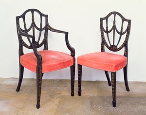 Hepplewhite eetkamerstoelen, George III door Unbekannt