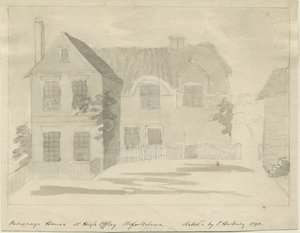 High Offley - Pastorie: potlood- en wasttekening, 1790 door Unbekannt