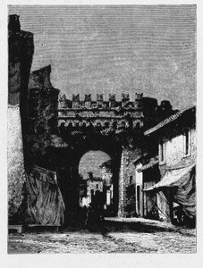 Geschiedenis van het oude Rome. De Porta Settimiana is een poort in de Aureliaanse Muur in Rome door Unbekannt