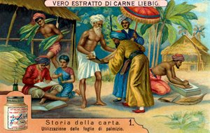Geschiedenis van papier: Gebruik van palmbladeren