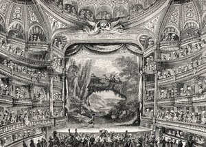 Geschiedenis van het theater: Het Variétés Amusantes theater in Parijs (nu het Théâtre-Français) door Unbekannter Künstler