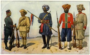 Indiase Soldaten uit het Britse Rijk tijdens de Eerste Wereldoorlog door Unbekannter Künstler