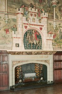 Interieur, detail van een open haard, Cardiff Castle, Wales, ca. 1875 door Unbekannt