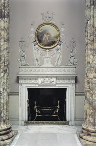 Interieur van de Marmeren Hal, Kedleston Hall, Derbyshire