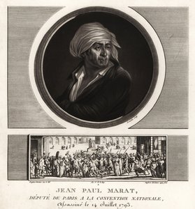 Jean Paul Marat, Afgevaardigde van Parijs in de Nationale Conventie, vermoord in 1793
