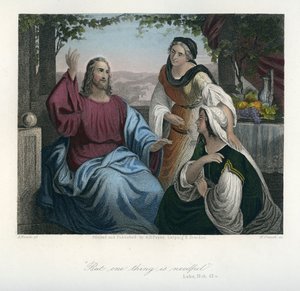 Jezus in het huis van Maria en Martha - Bijbel, Nieuwe Testament door Unbekannter Künstler