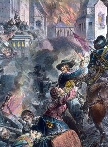 Johann Tserclaes vechtend in de stad Maagdenburg door Unbekannter Künstler