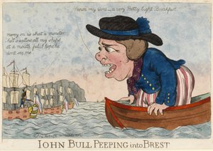 John Bull kijkt naar Brest (Frankrijk) door Unbekannter Künstler
