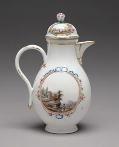 Kan met deksel, gemaakt door Meissen Porselein Fabriek, 1774-1814 door Unbekannt
