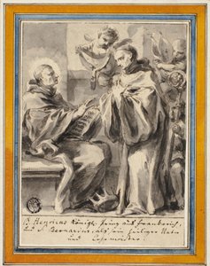 Koning Hendrik van Frankrijk en Sint Bernardus van Clairvaux door Unbekannt