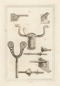 Lanssteun 1,2,3, musketsteun 4,5, coronel of kroon van een steeklans 6, staf of handvat van een steeklans met handbeschermer 7, en steeklans zonder handbeschermer 8 door Unbekannt