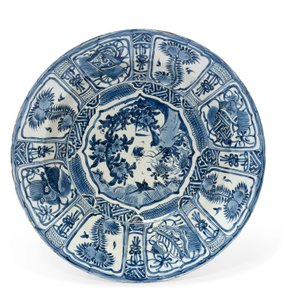 Grote "kraak porselein" schaal, Wanli periode, 1573-1619 door Unbekannt