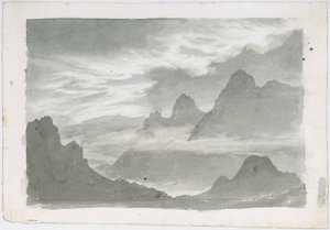 Lagen van stratus, omkransende berghellingen
