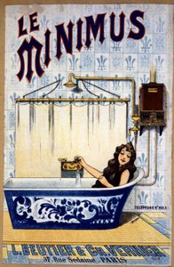 Le minimus badkamer, ca. 1900 (illustratie) door Unbekannter Künstler