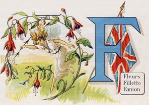 Letter F: Bloemen, Meisje, Vaandel (uit ABC L
