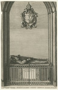 Lichfield Cathedral - Monument van Bisschop Hacket: gravure, nd [?eind 17e eeuw]