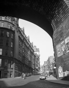 Kijkend naar Dean Street vanaf The Side, Newcastle upon Tyne, VK, november 1963