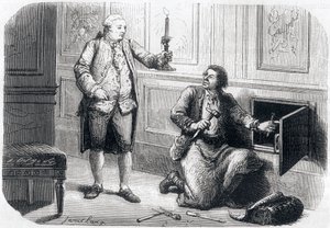 Lodewijk XVI verlicht de slotenmaker Francois Germain door Unbekannt