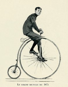 Man rijdt op een Hoge Bi