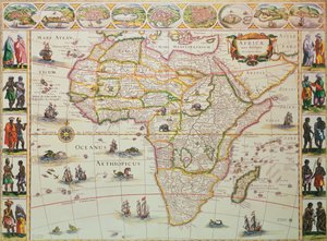 Kaart van Afrika door Unbekannter Künstler