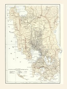 Kaart van Manilla, Filippijnen en het oorlogsgebied tijdens de Spaans-Amerikaanse Oorlog van 1898 door Unbekannt