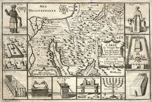 Kaart van de reis van de Israëlieten, sinds hun vertrek uit Egypte door Unbekannter Künstler