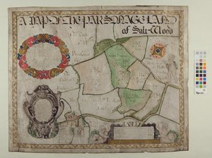Kaart van het pastoriegebied van Saltwood
