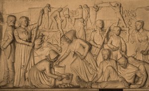 Marmeren reliëf met het verhaal van de Boeren trek, Voortrekker Monument ter ere van de Boeren, hoofdstad Pretoria, Tshwane, Zuid-Afrika door Unbekannter Künstler