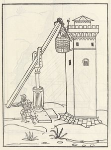 Mobiele lift om een toren aan te vallen