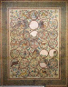 Mozaïek van Quabr Hiram van de vloer van het centrale schip van de kerk van St. Christopher, 575 door Unbekannt