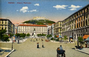 Napels Piazza Municipio, begin 20e eeuw door Unbekannter Künstler