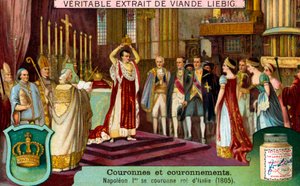 Napoleon I kroont zichzelf tot Koning van Italië door Unbekannter Künstler