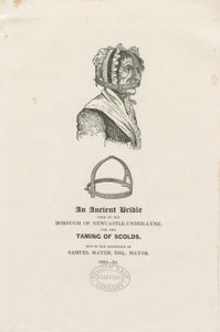 Newcastle-under-Lyme - Een Schandmasker: houtsnede, nd [ca. 1833-4] door Unbekannt