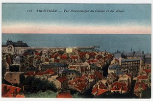 Normandië, Calvados (14), Trouville: panoramisch uitzicht op het casino en de pieren - Ansichtkaart eind 19e-20e eeuw
