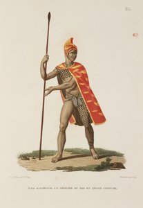 Officier van de koning in volledige ceremoniële kleding, Sandwich Eilanden door Unbekannter Künstler