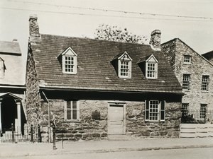 Oude Stenen Huis (1737) het oudste huis in Richmond (Verenigde Staten) vandaag omgevormd tot een museum gewijd aan Edgar Allan Poe (1809-1849), Amerikaanse schrijver