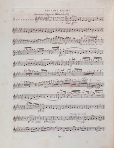 Pagina van muziekpartituur voor de eerste viool van de opera Jessonda door Louis Spohr