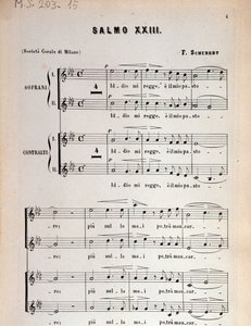 Pagina van muziekpartituur van Psalm 23, op 132, D 706 door Franz Schubert