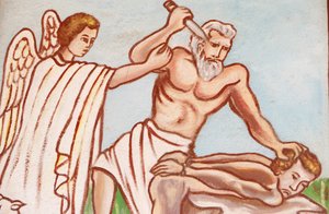 Schilderij in Onze-Lieve-Vrouw van Togo kerk: Abrahams offer