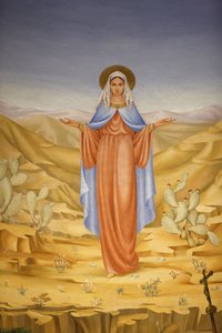 Schilderij in de Visitatiekerk in Ein Kerem: Maagd Maria in het Heilige Land, Ein Kerem, Israël door Unbekannt