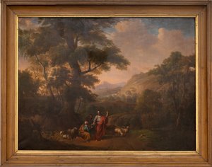 Parochiekerk (Sint-Juliaankerk). Interieur. Schilderij. Christus geeft preek in een landschap. 18e eeuw (?) door Unbekannter Künstler
