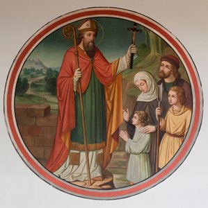 Parochiekerk Sint-Denijs-Boekel, parochiekerk Sint-Denijs. Zuidbeuk. Een muurschildering door Unbekannter Künstler