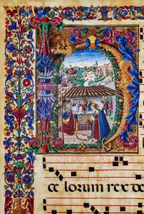 Piccolomini Bibliotheek: koorboek, cod. 2.B, ff. 5v met 