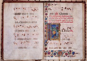 Piccolomini-bibliotheek: koorboek, cod. 7.G, ff. 40v-41r met 