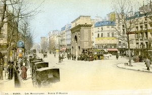 Porte Saint-Martin, Parijs, ca. 1900 door Unbekannter Künstler