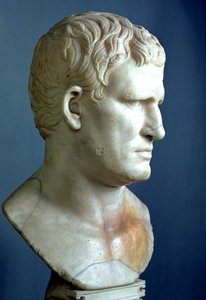 Portretbuste van Agrippa (63-12 v.Chr.) Romeins (marmer) door Unbekannt