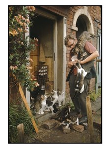 Portret van George Seale, excentrieke Engelsman, omringd door zijn katten door Unbekannter Künstler